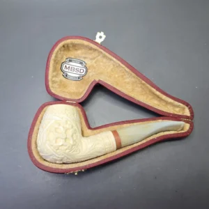 MBSD Meerschaum Deluxe Floral Carved Brandy with Briar-Mortise (New) - alternate view
