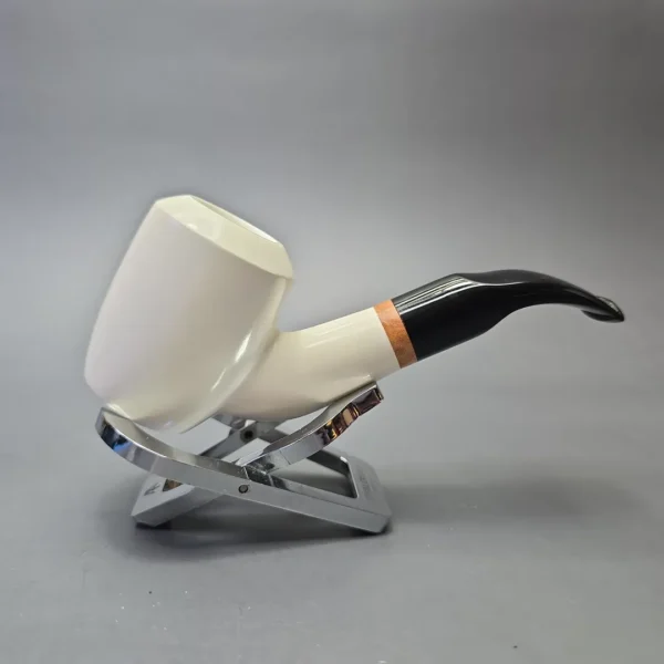 MBSD Meerschaum Deluxe Compact Smooth Oom Paul with Briar-Mortise (New) - Image 3
