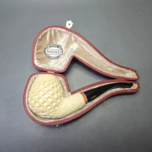 MBSD Meerschaum Deluxe Lattice Carved Brandy with Briar-Mortise (New) - alternate view