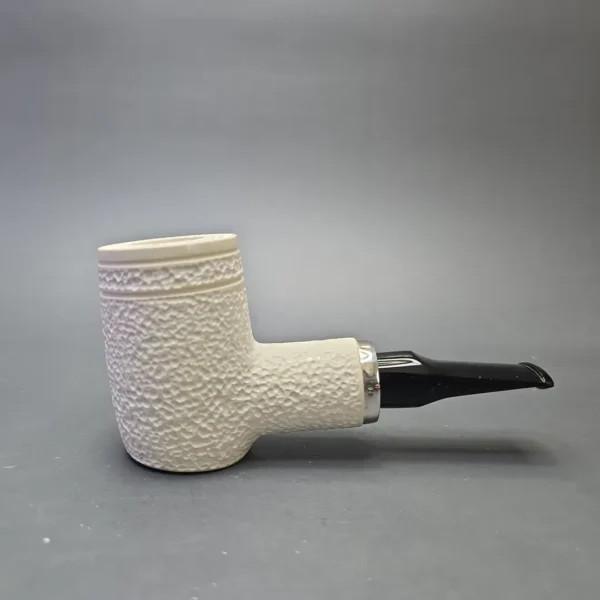 MBSD Meerschaum Silver Rusticated Reverse Calabash Poker (New) - Image 3