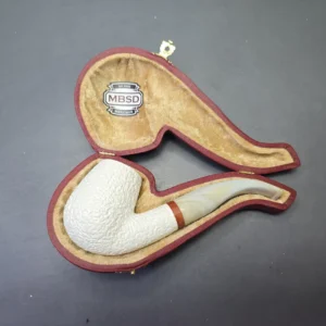 MBSD Meerschaum Deluxe Rusticated Bent Billiard with Briar-Mortise (New) - alternate view