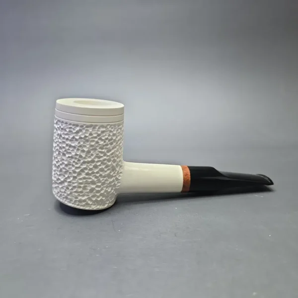 MBSD Meerschaum Deluxe Rusticated Poker with Briar-Mortise (New) - Image 3