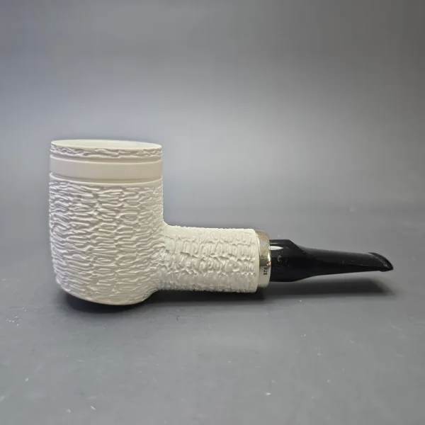 MBSD Meerschaum Silver Rusticated Reverse Calabash Poker (New) - Image 3