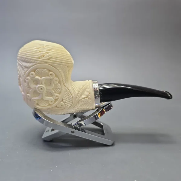MBSD Meerschaum Silver Floral Carved Reverse Calabash Rhodesian (New) - Image 3