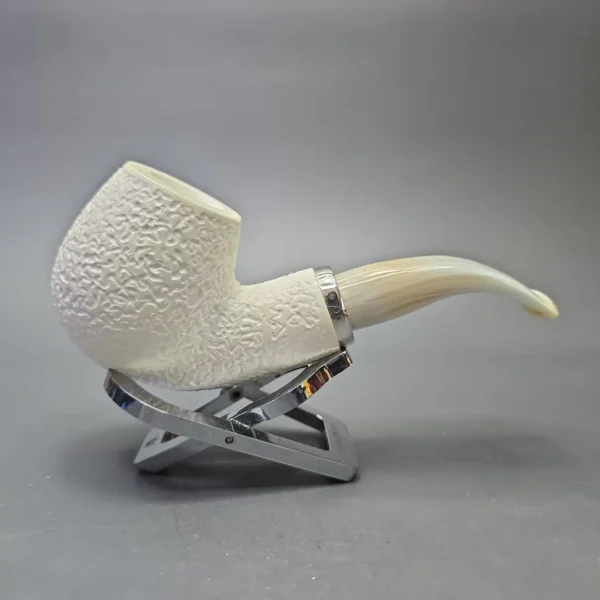 MBSD Meerschaum Silver Rusticated Reverse Calabash Brandy (New) - Image 3