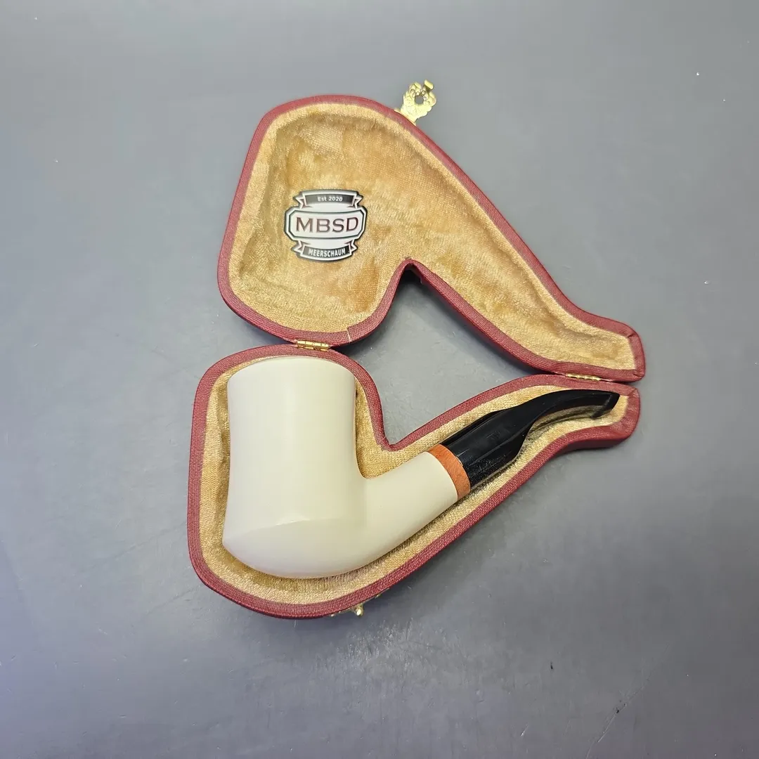 MBSD Meerschaum Deluxe Smooth Nosewarmer Stack with Briar-Mortise (New) - Image 2