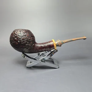 Bonsai Pipes Sandblasted Apple w/ Olivewood Handmade Briar Pipe, New