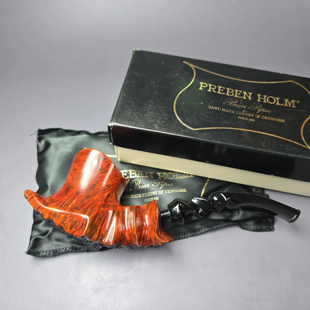 Preben Holm Hallmark H-2 XL Smooth Freehand Estate Briar Pipe, Unsmoked