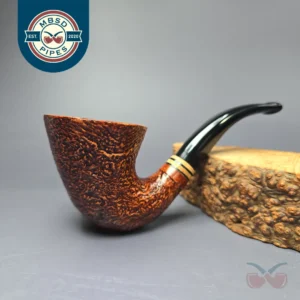 Molina Sandblasted Calabash w/ Olivewood Estate Briar Pipe, Unsmoked, 9mm