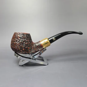 Rattray's Majesty 04 Sandblasted Bent Apple w/ Brass Estate Briar Pipe, Unsmoked, 9mm