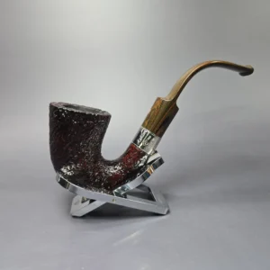 Ashton Brindle XXX Sandblasted Calabash w/ Silver Estate Briar Pipe, Unsmoked