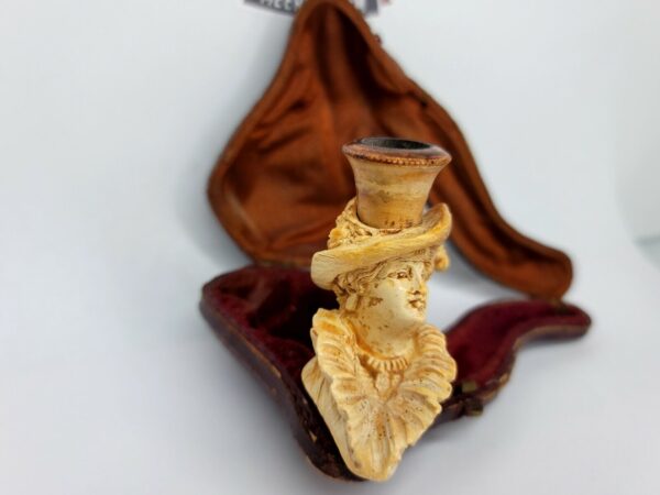 19th C. Antique Meerschaum Cheroot Cigarette Holder Pipe Victorian Woman No Stem - Image 3