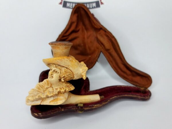 19th C. Antique Meerschaum Cheroot Cigarette Holder Pipe Victorian Woman No Stem - Image 4