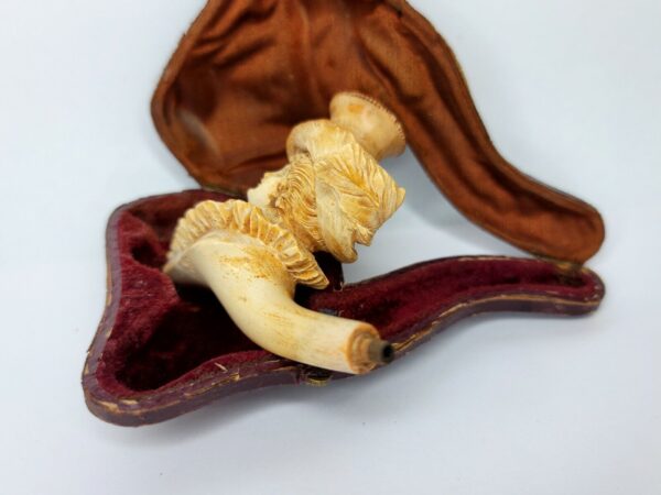 19th C. Antique Meerschaum Cheroot Cigarette Holder Pipe Victorian Woman No Stem - Image 5