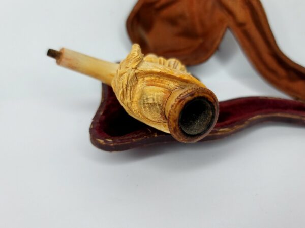 19th C. Antique Meerschaum Cheroot Cigarette Holder Pipe Victorian Woman No Stem - Image 6