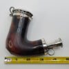 19th C British Antique Meerschaum Pipe, Sitter, Mounted Silver, WA Hallmarks [SOLD OUT] - Image 11