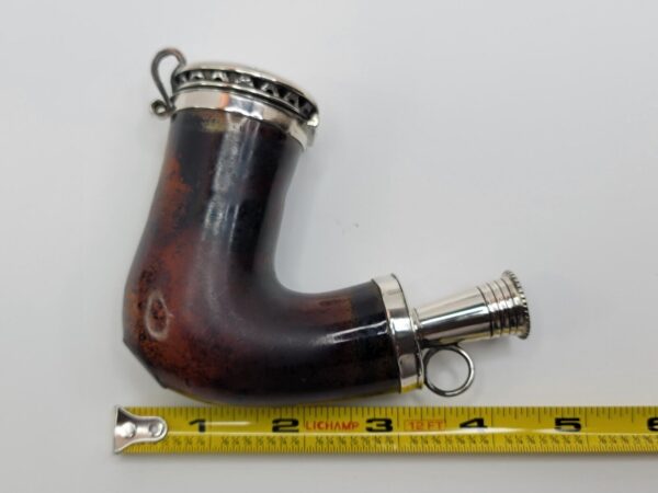 19th C British Antique Meerschaum Pipe, Sitter, Mounted Silver, WA Hallmarks [SOLD OUT] - Image 11