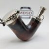 19th C British Antique Meerschaum Pipe, Sitter, Mounted Silver, WA Hallmarks [SOLD OUT]