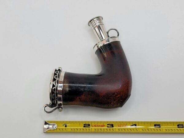 19th C British Antique Meerschaum Pipe, Sitter, Mounted Silver, WA Hallmarks [SOLD OUT] - Image 12