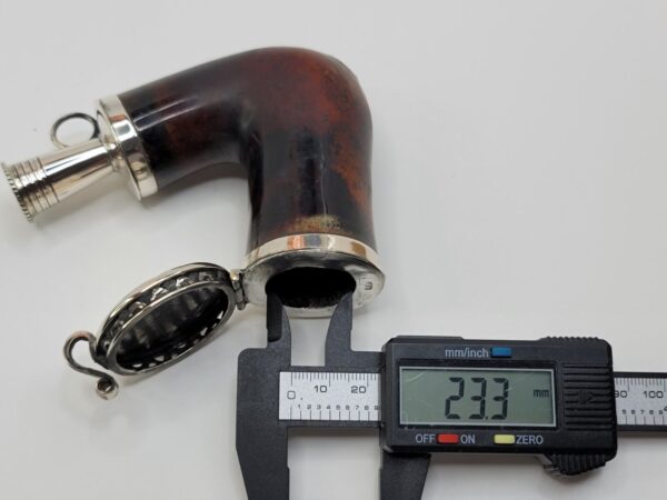 19th C British Antique Meerschaum Pipe, Sitter, Mounted Silver, WA Hallmarks [SOLD OUT] - Image 13