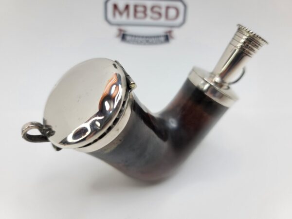 19th C British Antique Meerschaum Pipe, Sitter, Mounted Silver, WA Hallmarks [SOLD OUT] - Image 3