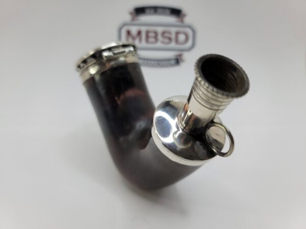 19th C British Antique Meerschaum Pipe, Sitter, Mounted Silver, WA Hallmarks [SOLD OUT] - Image 4