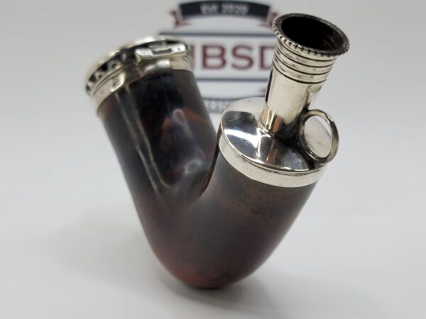 19th C British Antique Meerschaum Pipe, Sitter, Mounted Silver, WA Hallmarks [SOLD OUT] - Image 5
