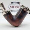 19th C British Antique Meerschaum Pipe, Sitter, Mounted Silver, WA Hallmarks [SOLD OUT] - Image 6