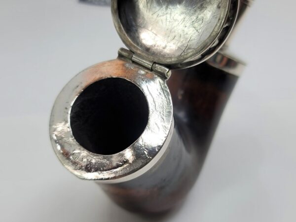 19th C British Antique Meerschaum Pipe, Sitter, Mounted Silver, WA Hallmarks [SOLD OUT] - Image 8