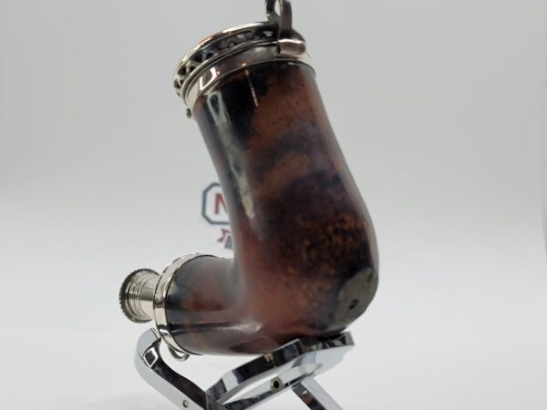 19th C British Antique Meerschaum Pipe, Sitter, Mounted Silver, WA Hallmarks [SOLD OUT] - Image 10