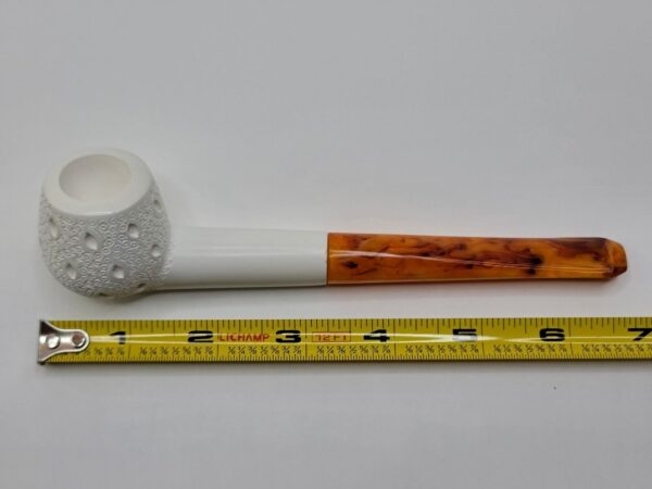 MBSD Meerschaum Block Meerschaum Straight Billiard Lattice Tobacco Pipe, Case [SOLD OUT] - Image 11