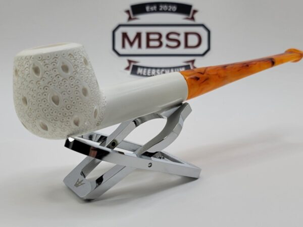 MBSD Meerschaum Block Meerschaum Straight Billiard Lattice Tobacco Pipe, Case [SOLD OUT] - Image 5