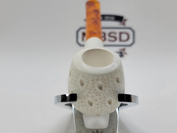 MBSD Meerschaum Block Meerschaum Straight Billiard Lattice Tobacco Pipe, Case [SOLD OUT] - Image 7