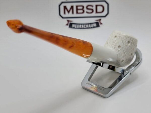 MBSD Meerschaum Block Meerschaum Straight Billiard Lattice Tobacco Pipe, Case [SOLD OUT] - Image 9
