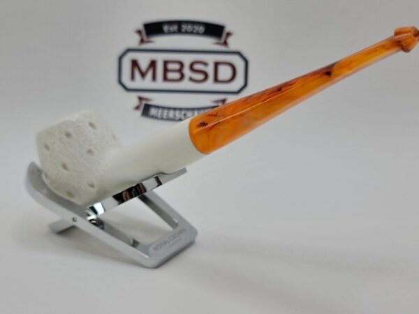 MBSD Meerschaum Block Meerschaum Straight Billiard Lattice Tobacco Pipe, Case [SOLD OUT] - Image 10