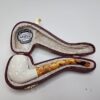 MBSD Meerschaum Lattice Bent Billiard Block Meerschaum Pipe, Case [SOLD OUT]