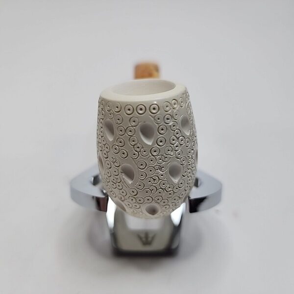 MBSD Meerschaum Lattice Bent Billiard Block Meerschaum Pipe, Case [SOLD OUT] - Image 4