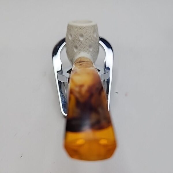 MBSD Meerschaum Lattice Bent Billiard Block Meerschaum Pipe, Case [SOLD OUT] - Image 6