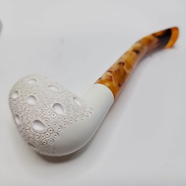 MBSD Meerschaum Lattice Bent Billiard Block Meerschaum Pipe, Case [SOLD OUT] - Image 7