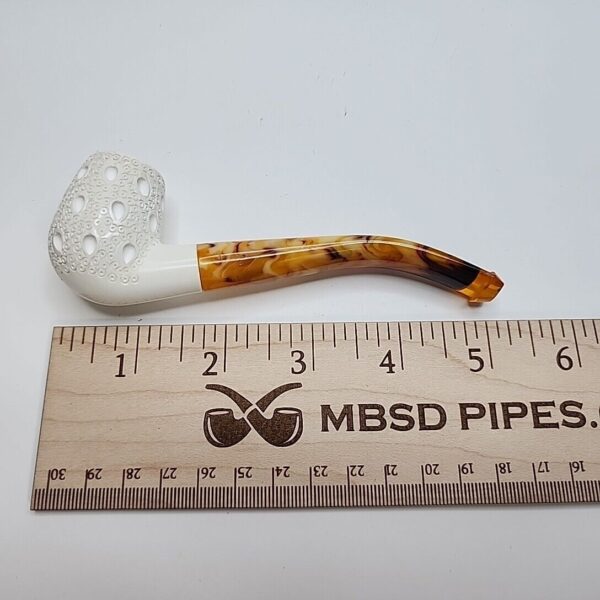 MBSD Meerschaum Lattice Bent Billiard Block Meerschaum Pipe, Case [SOLD OUT] - Image 8