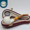 MBSD Meerschaum Small Bent Apple Block Meerschaum Tobacco Pipe, Lattice, Case [SOLD OUT]