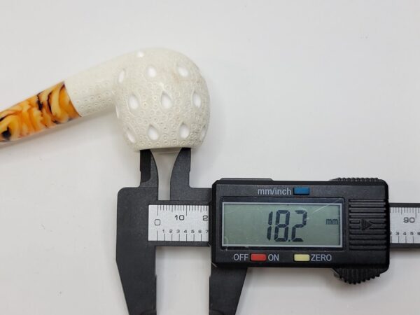MBSD Meerschaum Small Bent Apple Block Meerschaum Tobacco Pipe, Lattice, Case [SOLD OUT] - Image 15