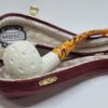 MBSD Meerschaum Small Bent Apple Block Meerschaum Tobacco Pipe, Lattice, Case [SOLD OUT] - Image 4