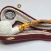 MBSD Meerschaum Small Bent Apple Block Meerschaum Tobacco Pipe, Lattice, Case [SOLD OUT] - Image 5