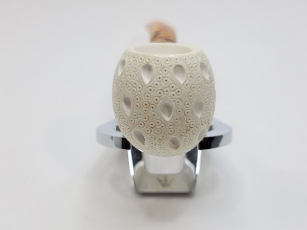 MBSD Meerschaum Small Bent Apple Block Meerschaum Tobacco Pipe, Lattice, Case [SOLD OUT] - Image 7