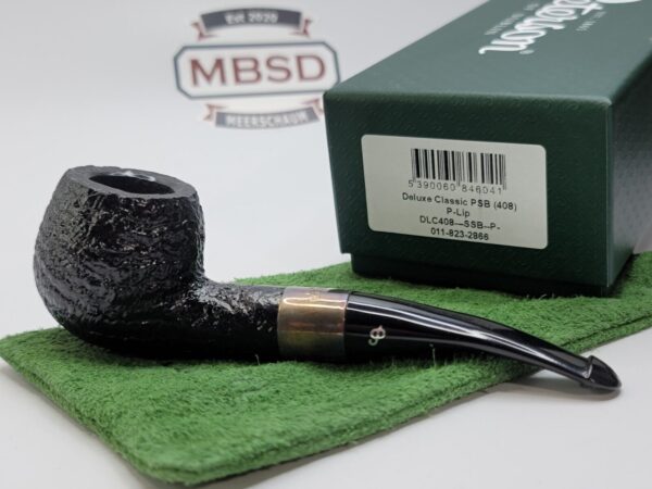 Peterson Deluxe Classic PSB 408 Sandblast Bent Apple Briar Tobacco Pipe, P-Lip [SOLD OUT] - Image 5