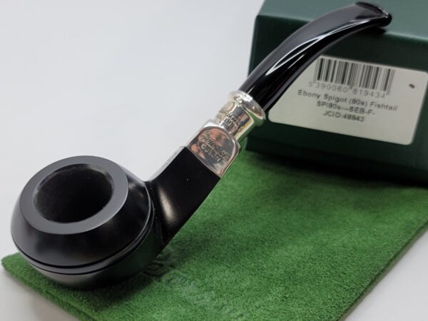 Peterson Ebony Spigot Smooth 80s Briar Tobacco Pipe, Fishtail [SOLD OUT] - Image 5