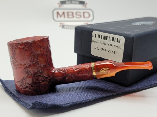 Savinelli Alligator 311 KS Red Poker Sitter Briar Tobacco Pipe, 6mm Filter [SOLD OUT] - Image 3