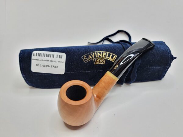 Savinelli Mattone Smooth 601 Bent Billiard Briar Tobacco Pipe, 6mm [SOLD OUT] - Image 4