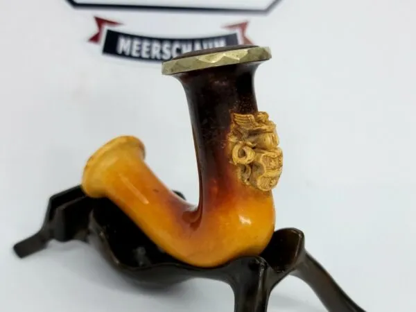 Small Antique Meerschaum Meerschaum Pipe, W/ Family Crest Carving, No Stem [SOLD OUT]